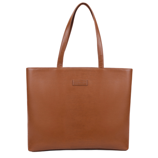 Tweed Work Tote for Women (Plain Brown) - Sample Sale
