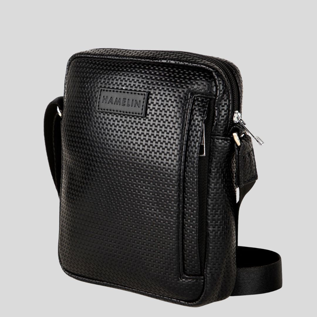 The Commute Gift Set (Travel Sling Bag + Journal - Black Grid)