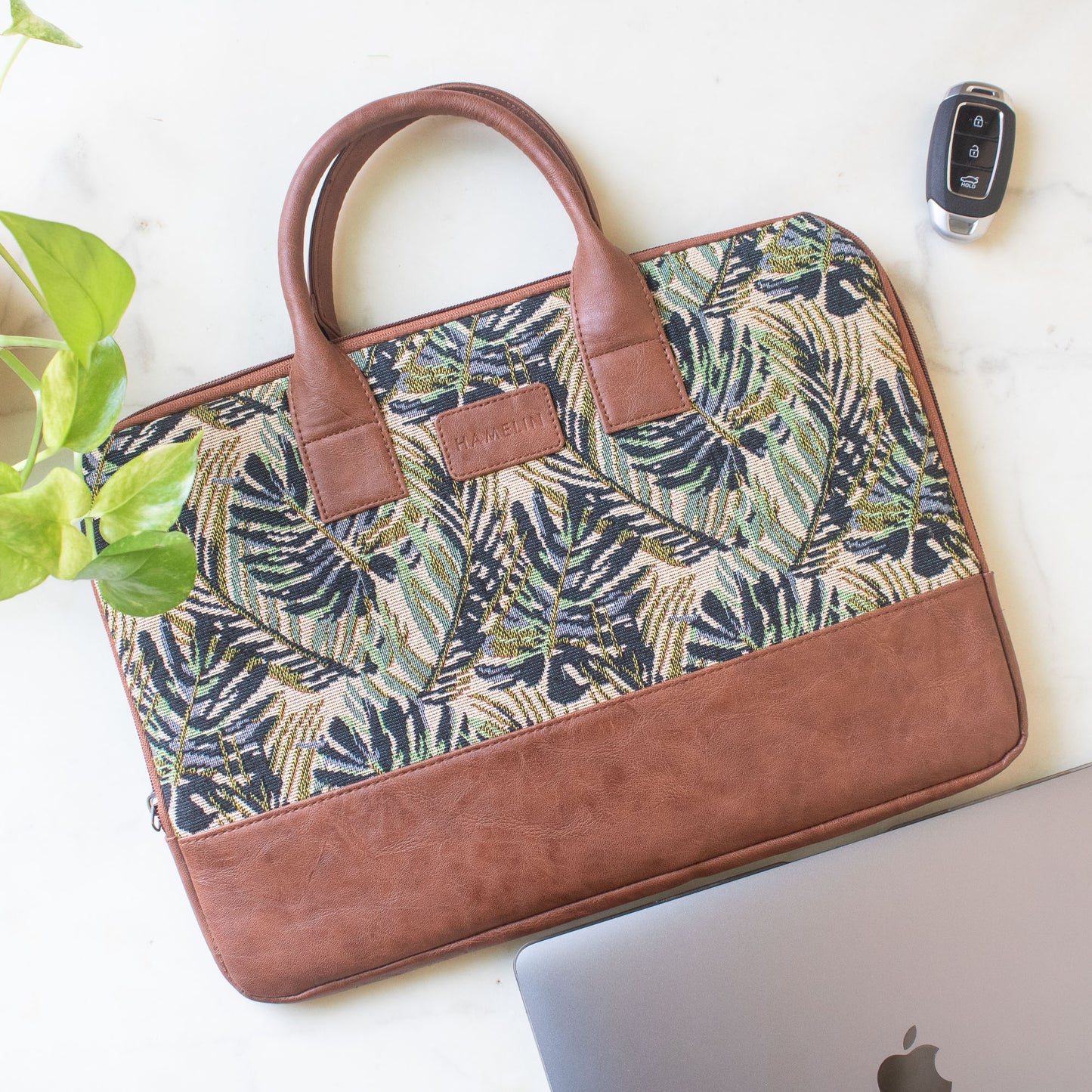 Theo Sleek Laptop Bag (Green Maple)