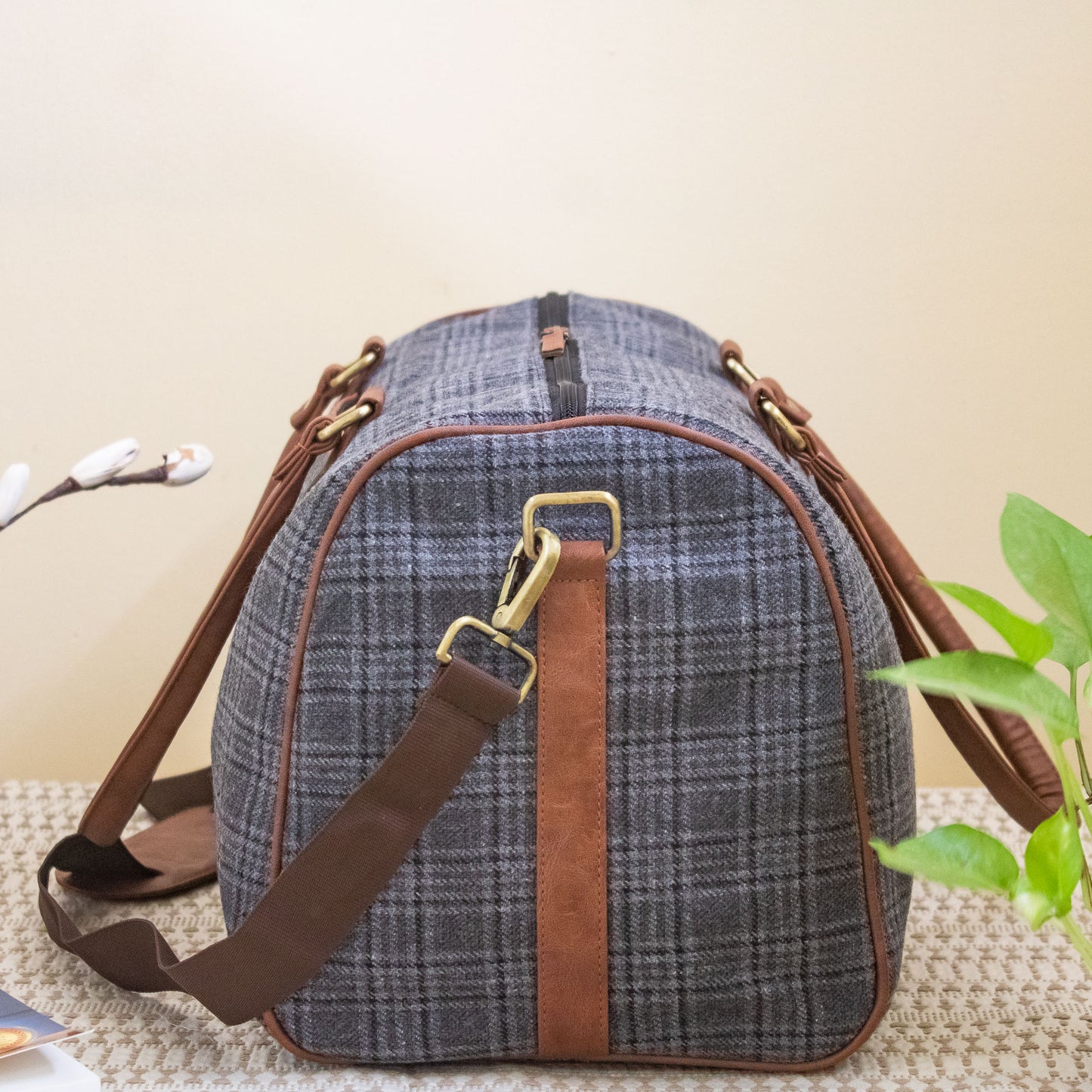 Theodore Tweed Duffle Bag (Mink Grey Twill)