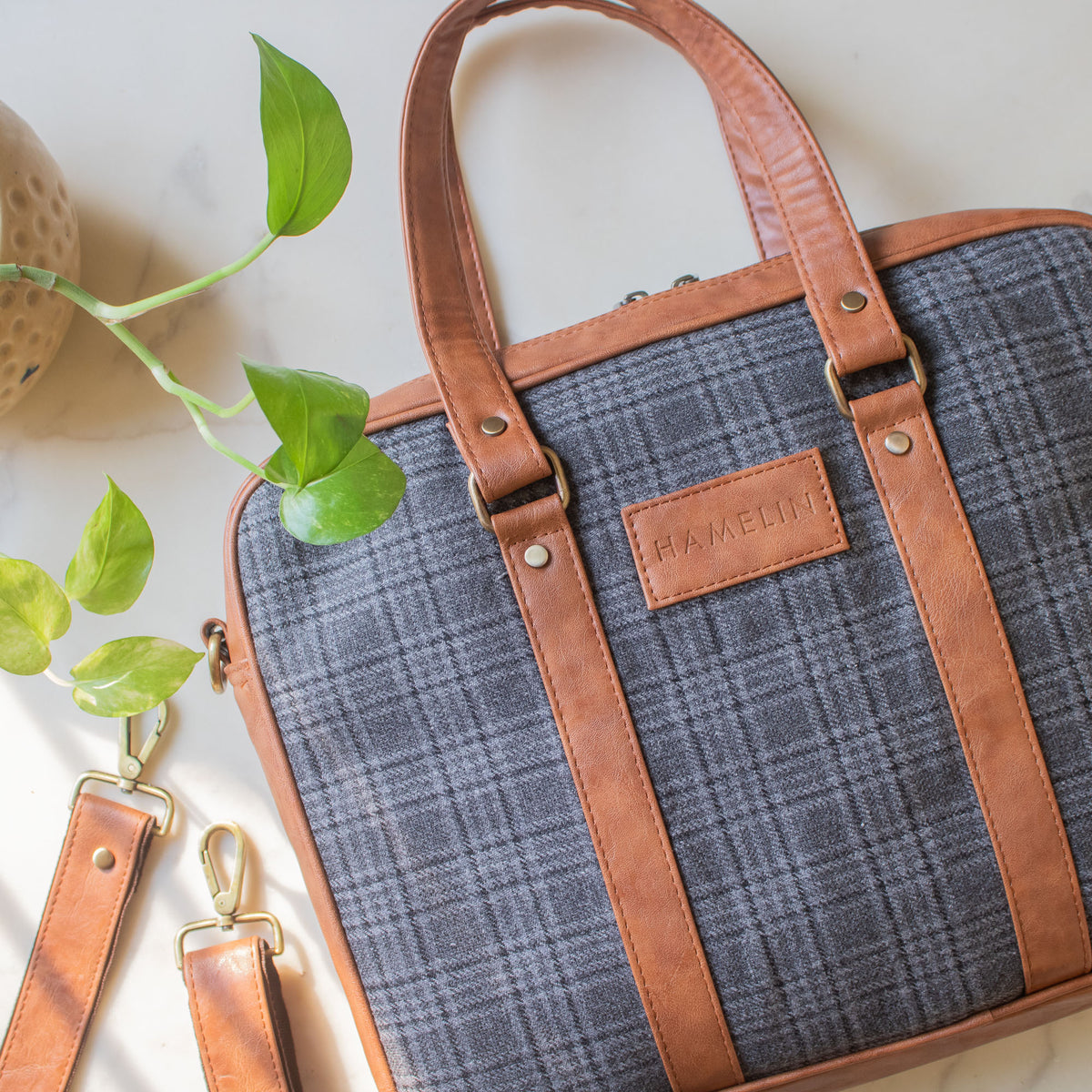 Classic Laptop Bag (Mink Grey twill) Hamelin