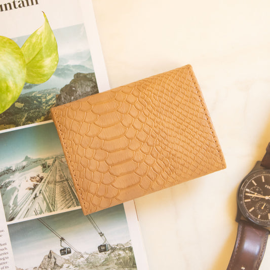 Mega Card Wallet - Camel Croc