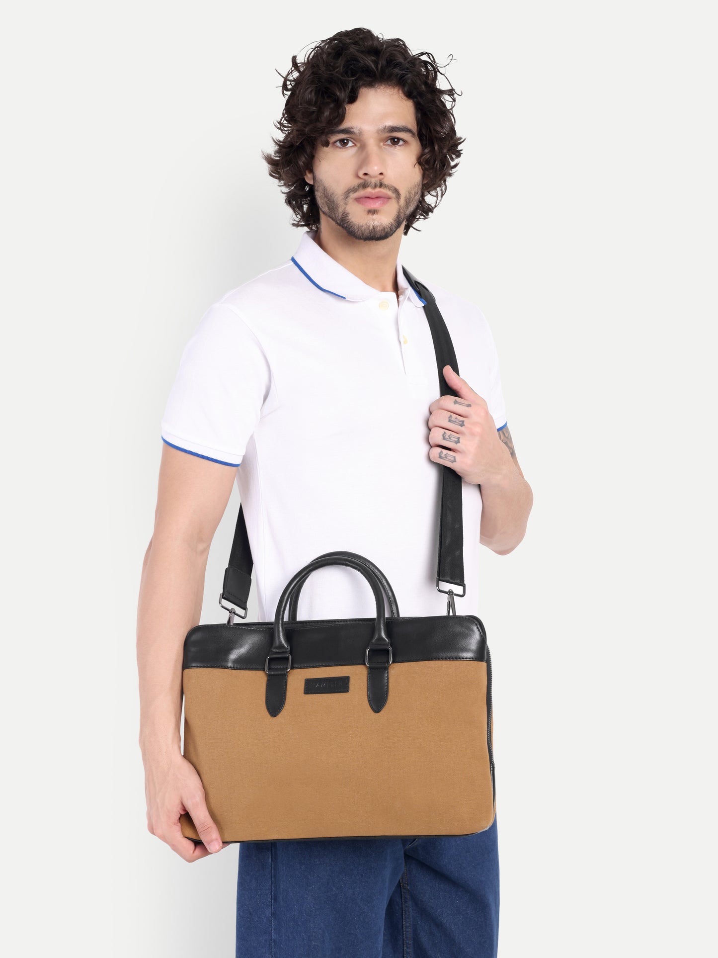 Raynor Atelier Vegan Leather Laptop Bag - Olive Grove