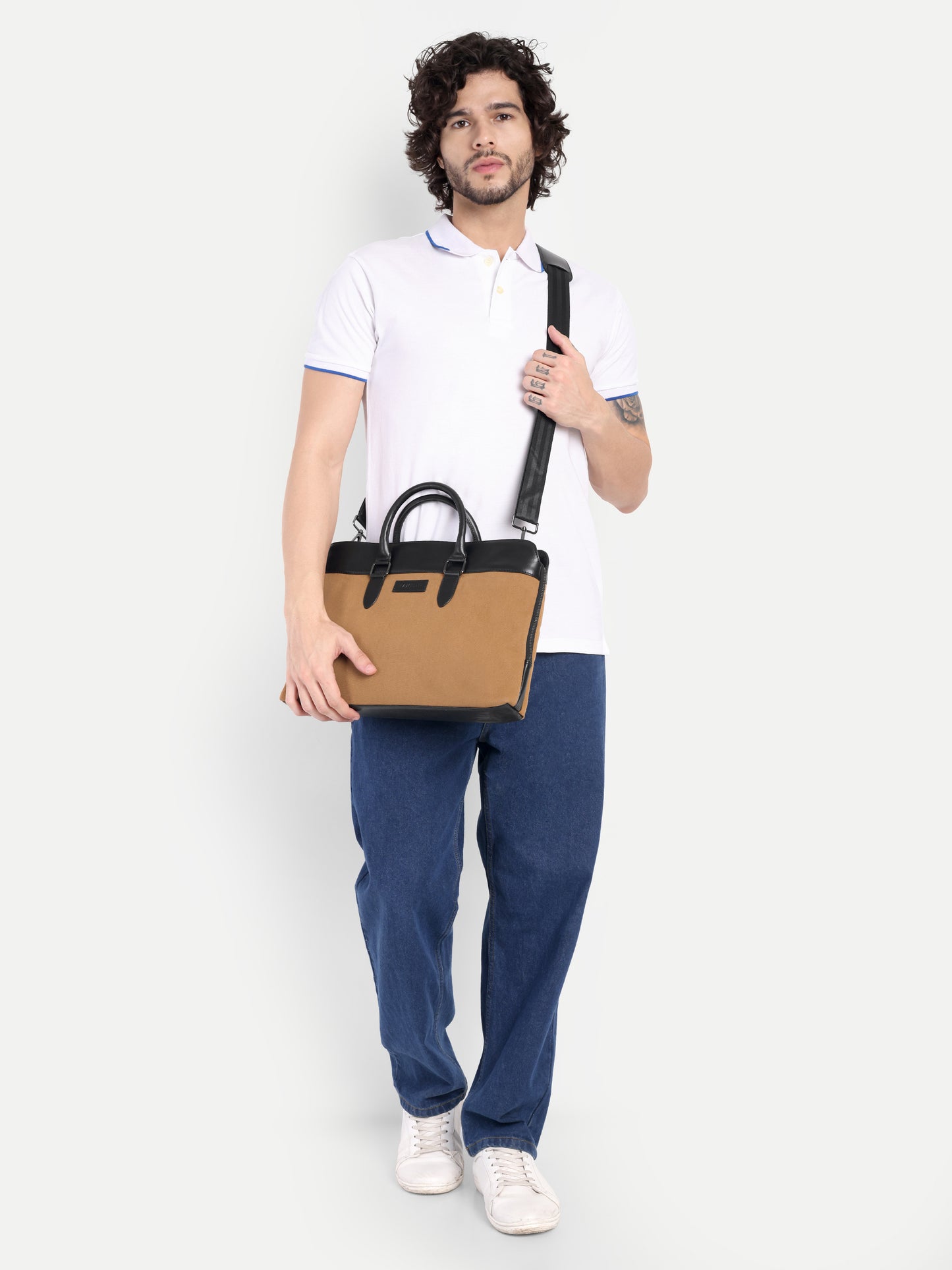 Raynor Atelier Vegan Leather Laptop Bag - Olive Grove