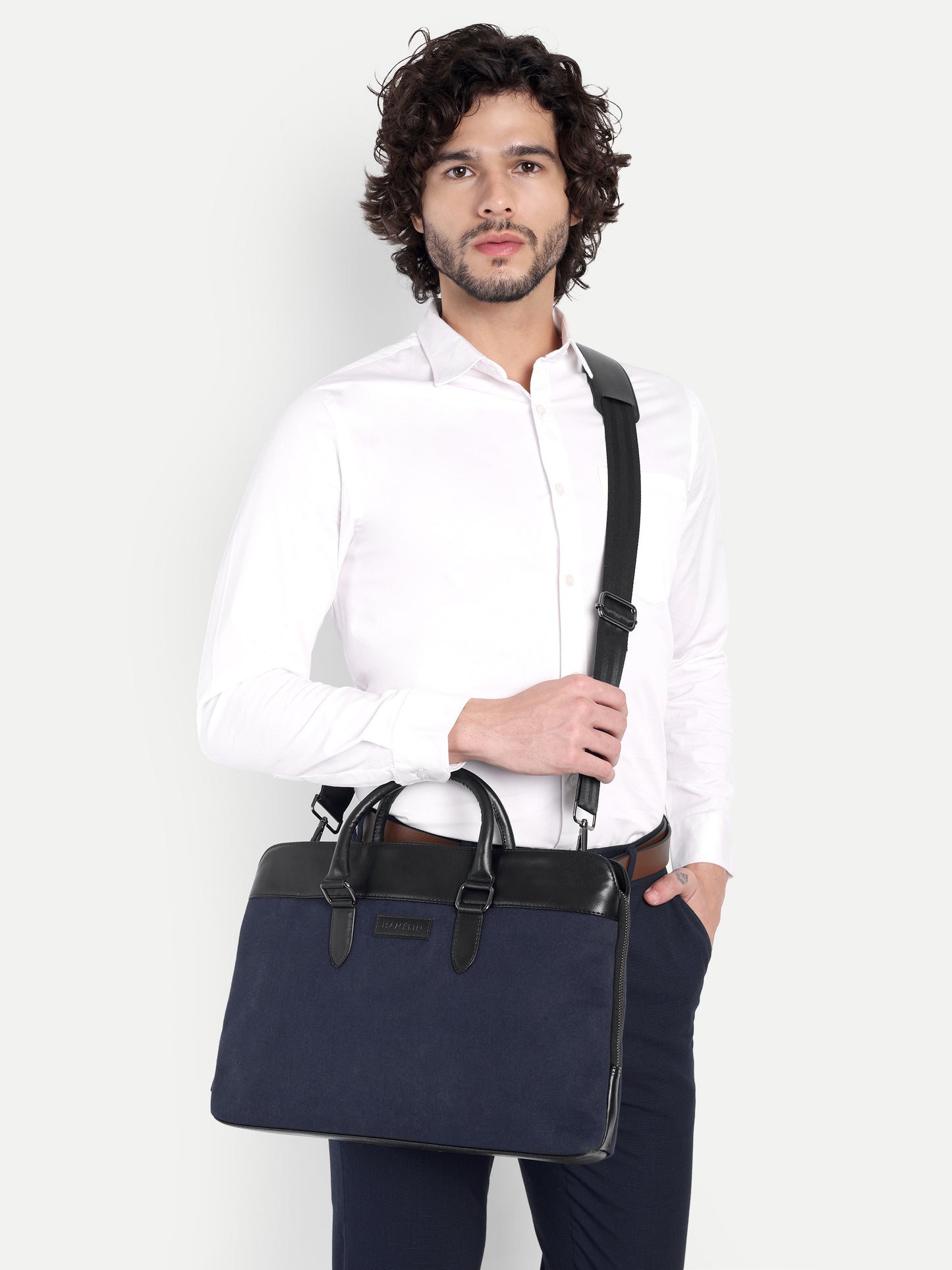 Raynor Atelier Vegan Leather Laptop Bag - Olive Grove