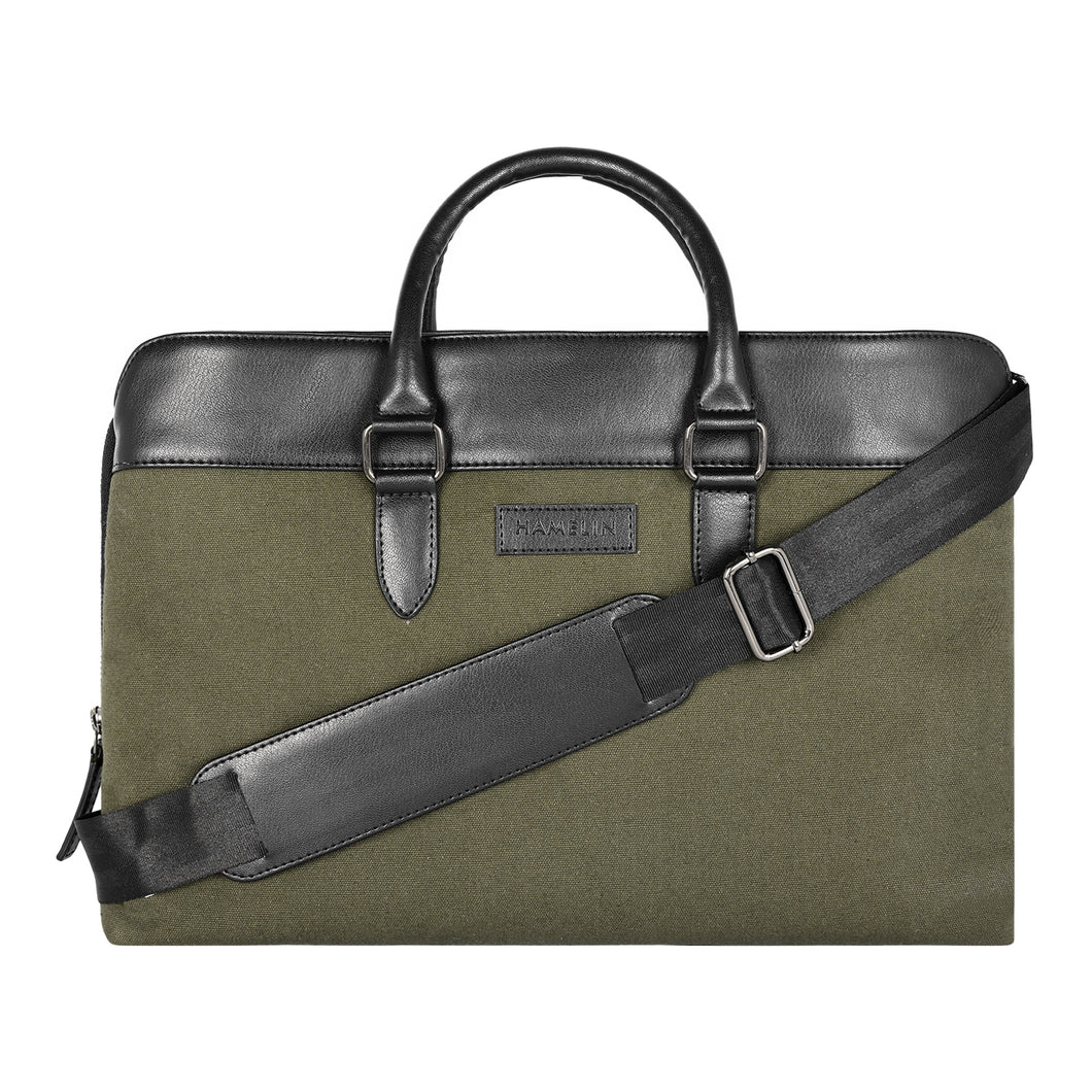 Raynor Atelier Vegan Leather Messenger - Olive Grove