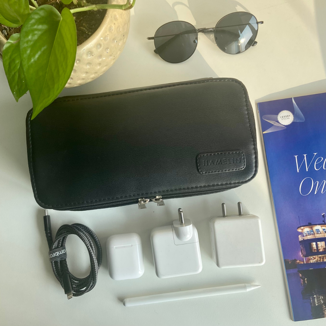 Oslo Tech Organiser Grey Herringbone