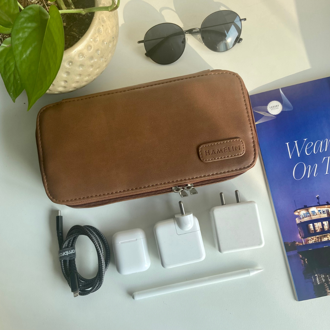 Oslo Tech Organiser Grey Herringbone