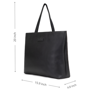 Tweed Work Tote for Women (Plain Black)