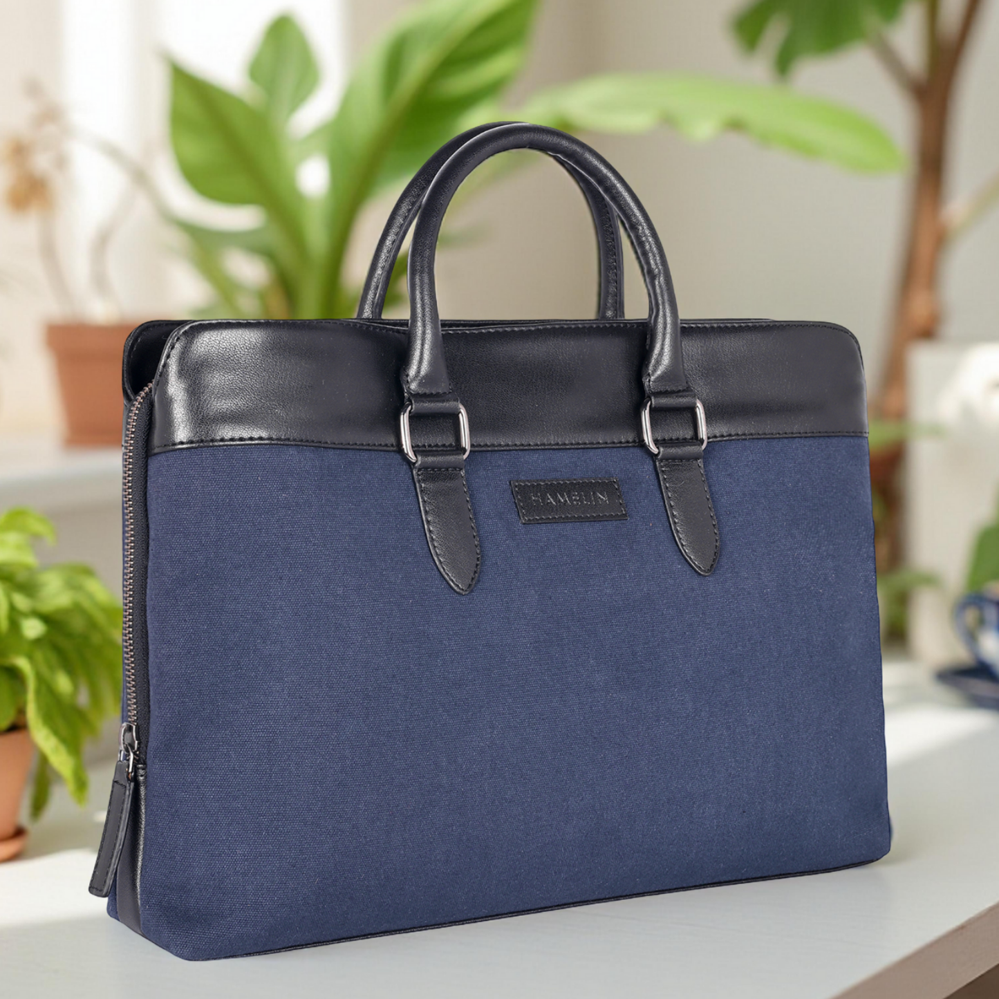 Raynor Atelier Vegan Leather Laptop Bag - Olive Grove