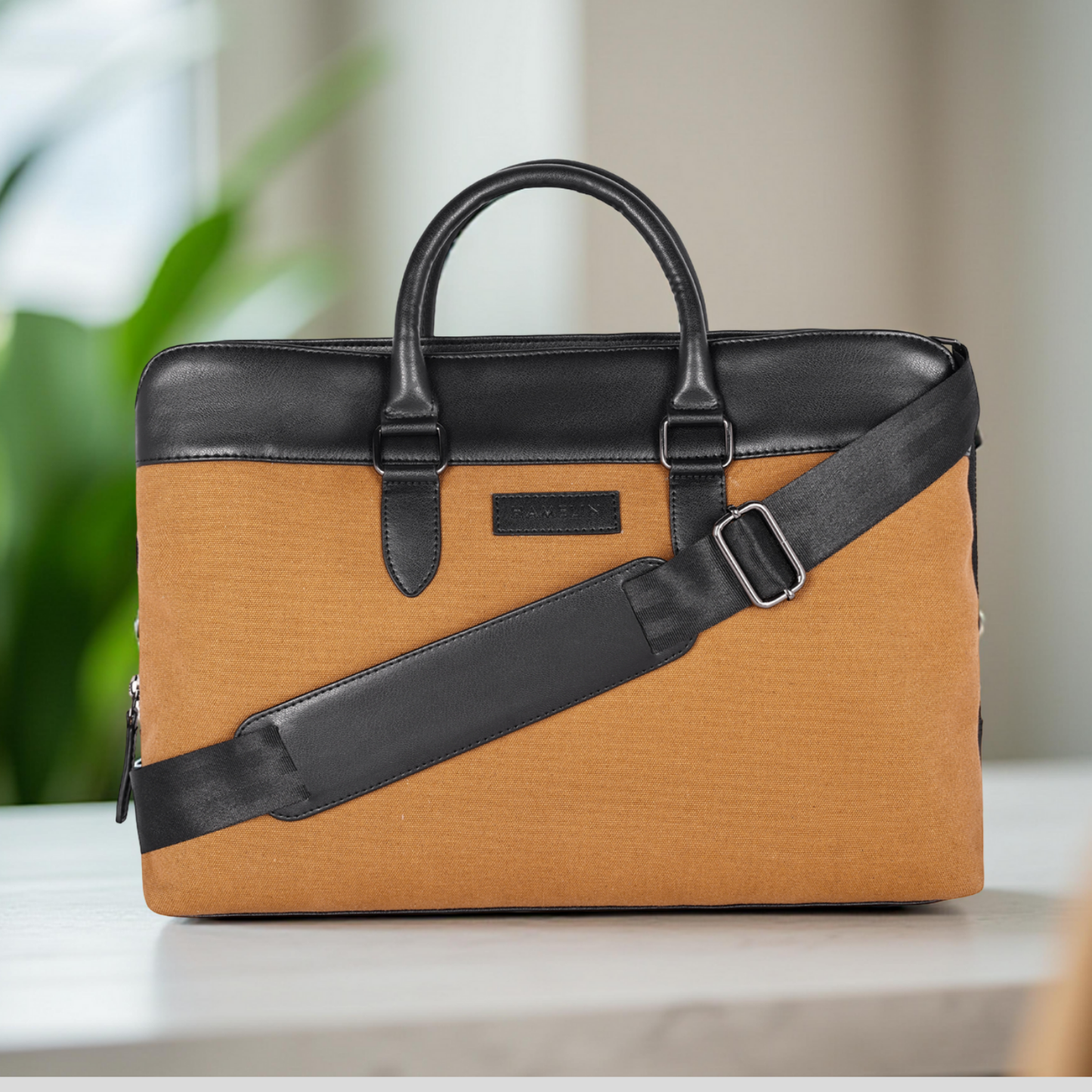 Raynor Atelier Vegan Leather Laptop Bag - Olive Grove