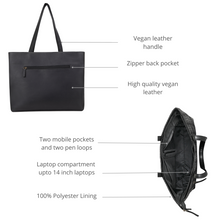 Tweed Work Tote for Women (Plain Black)