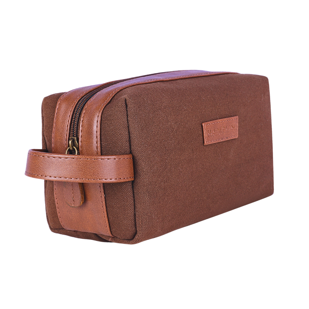 Tweed DOPP Kit for Men ( Walnut Brown)