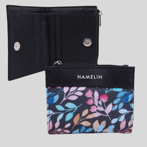 Olivia Bi-Fold Vegan Wallet for Women (Pastel Vines)