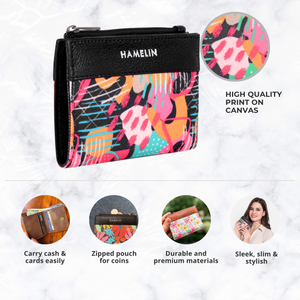 Olivia Bi-Fold Vegan Wallet for Women (Abstract Joy)