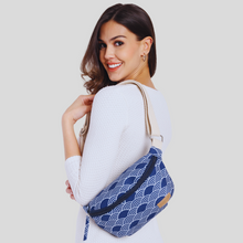 Vento Arc Crossbody Bag for Women - (Navy Seigaiha)