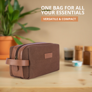 Tweed DOPP Kit for Men ( Walnut Brown)