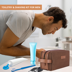 Tweed DOPP Kit for Men ( Walnut Brown)