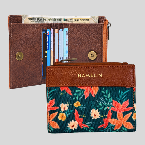 Olivia Bi-Fold Vegan Wallet for Women (Tropical Summer)