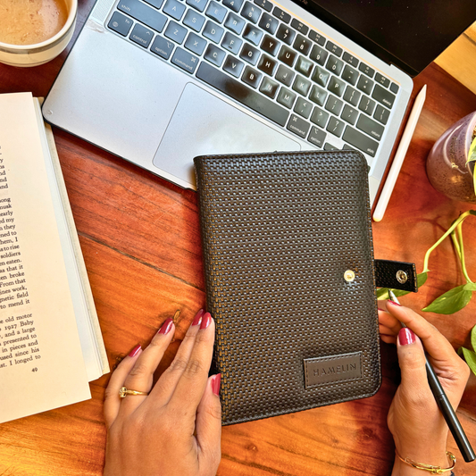 The Commute Gift Set (Travel Sling Bag + Journal - Black Grid)