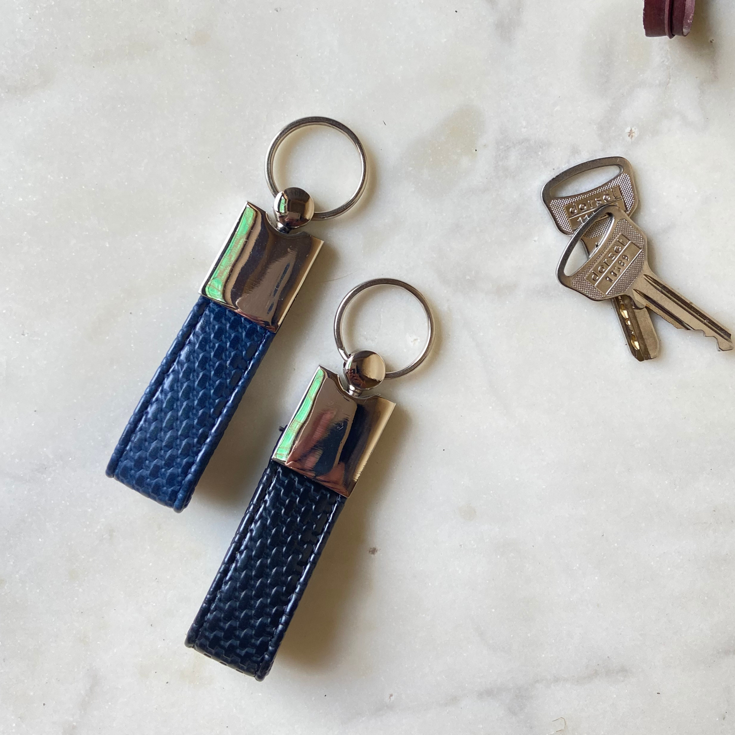 Keychain - Set of two (bue grid and black grid)