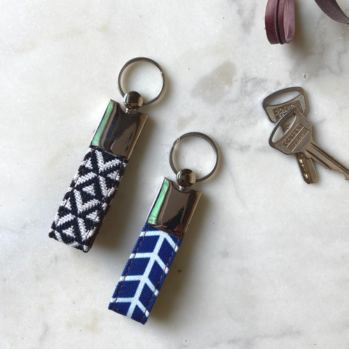 Keychain - Set of two (orca and indigo trellis)