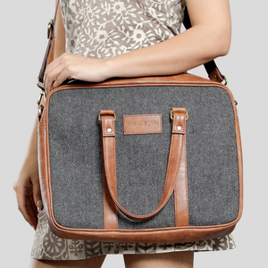 Classic Laptop Bag (Gray Herringbone)