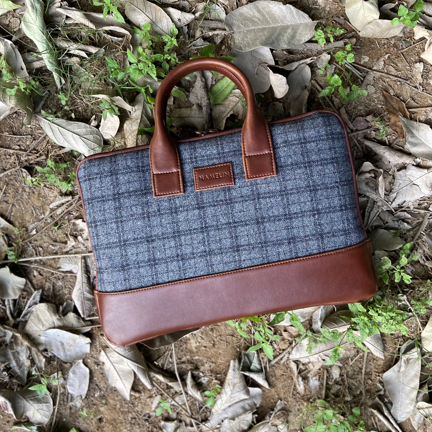 Elon Laptop Sleeve - Grey Overcheck Twill