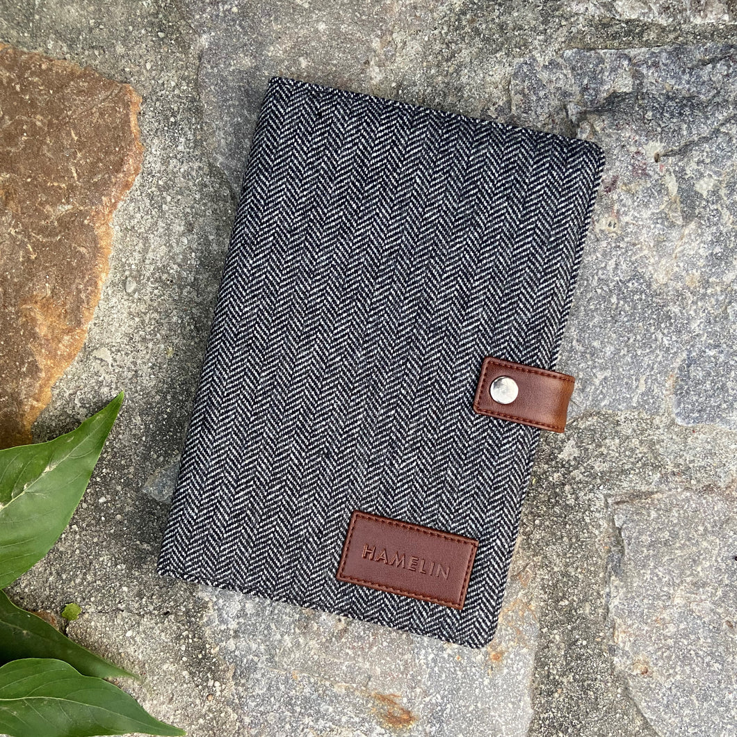 Tweed Journal (Grey Herringbone) - FINAL SALE