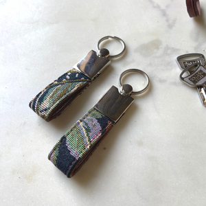 Keychain - Set of two (green maple & floret)