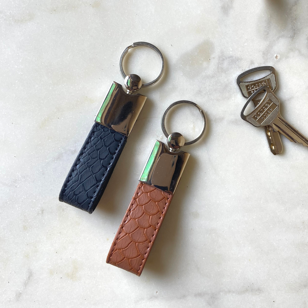 Keychain - Set of two (Black croc and tan croc)