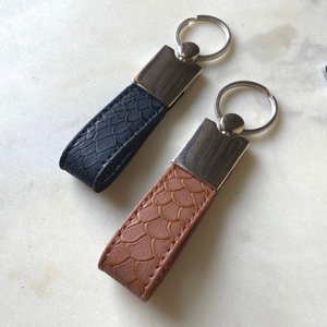Keychain - Set of two (Black croc and tan croc)