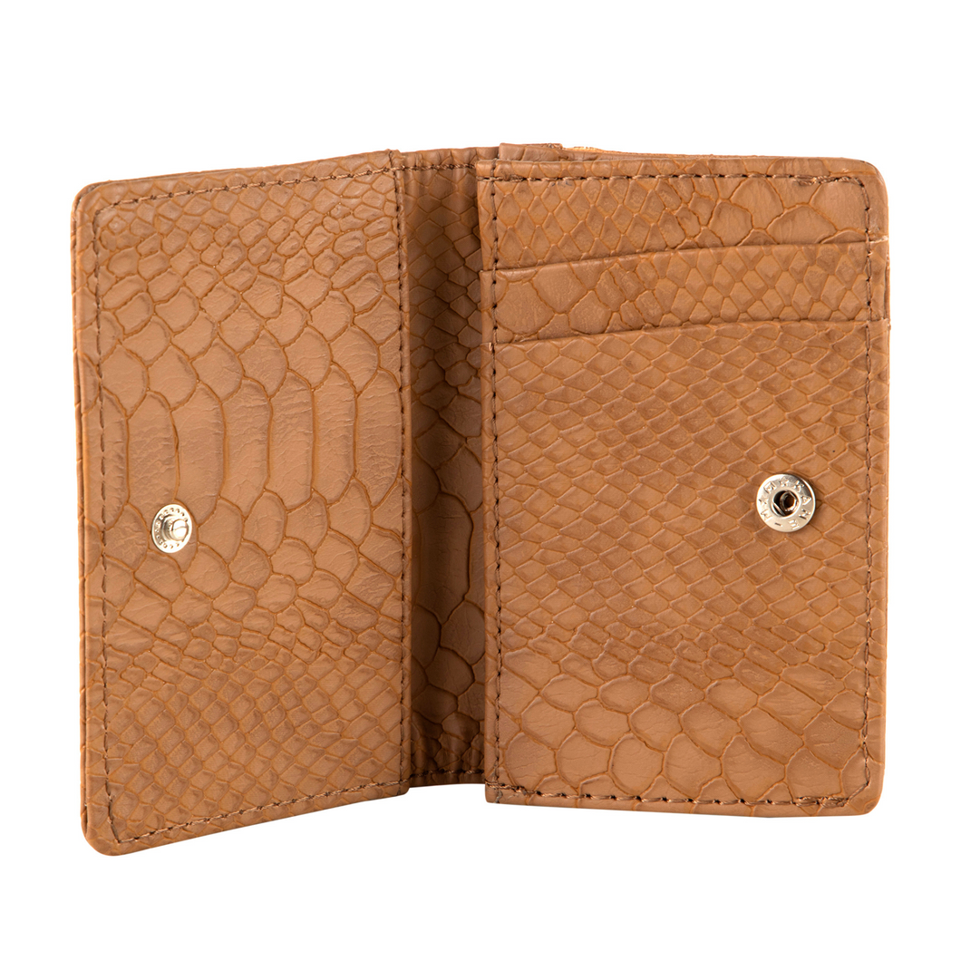 Slim Card Wallet - Camel Croc