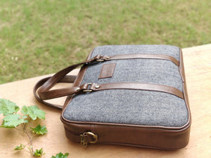 Classic Laptop Bag (Gray Herringbone)