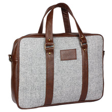 Flint Herringbone - Tweed and Vegan Leather Laptop Bag