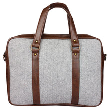 Flint Herringbone - Tweed and Vegan Leather Laptop Bag