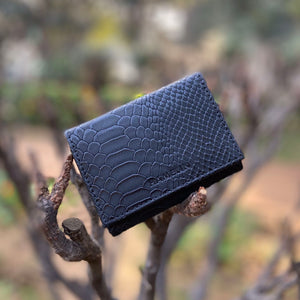 Mega Card Wallet - Black Croc