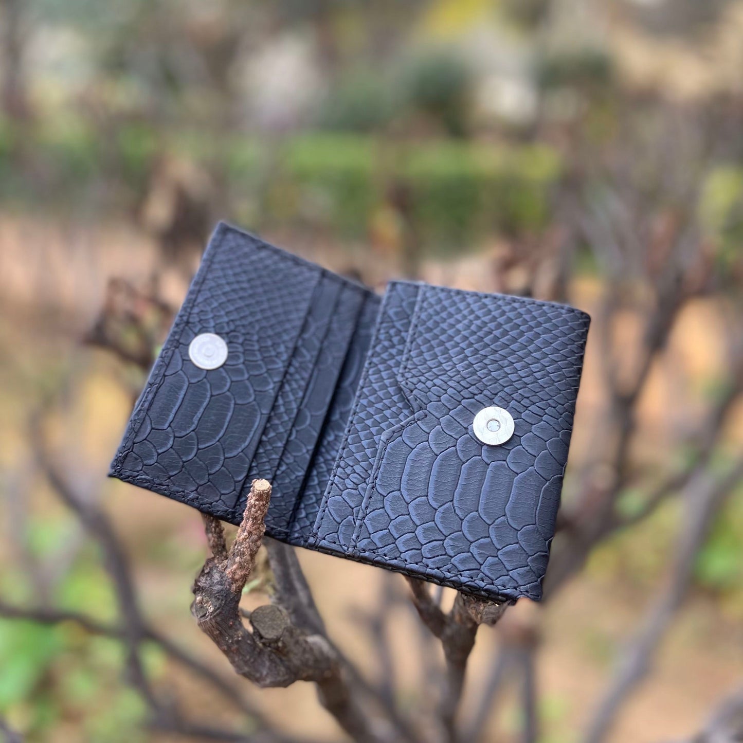 Mega Card Wallet - Black Croc