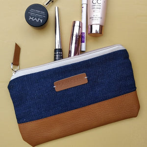 Denim & Vegan leather - Multi-purpose pouch