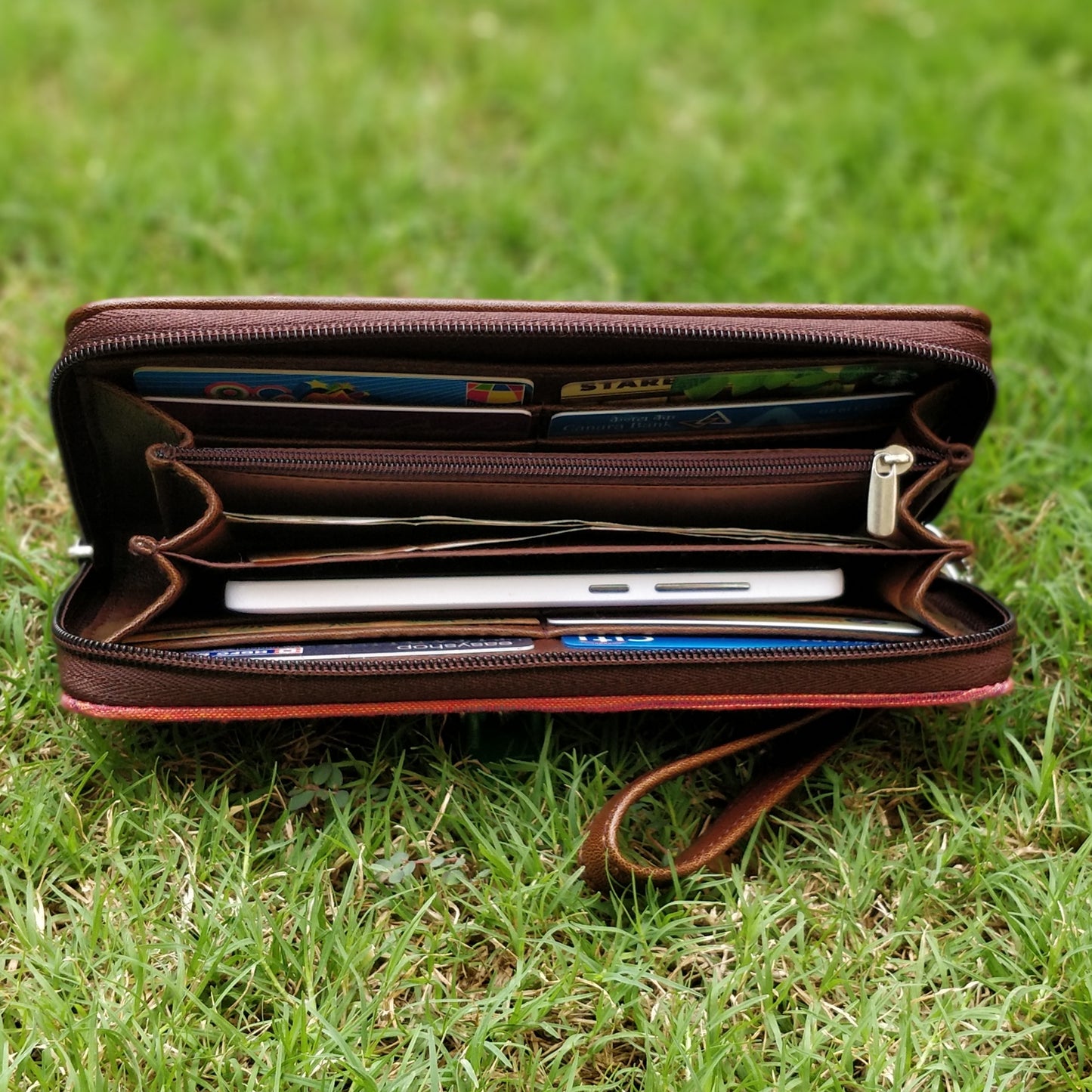 Indigo- Khadi Wallets for Women (Crimson)