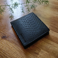 Classic RFID Vegan Wallet for Men with Coin Pocket (Black Croc)