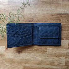 Classic RFID Vegan Wallet for Men with Coin Pocket (Navy Blue Croc)