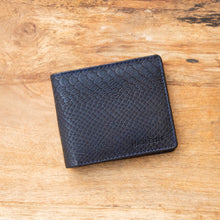 Classic RFID Vegan Wallet for Men (Navy Blue Croc)
