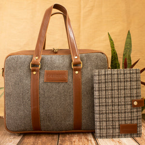 Scottish Combo - Tweed laptop bag, Tweed undated journal (Unisex)
