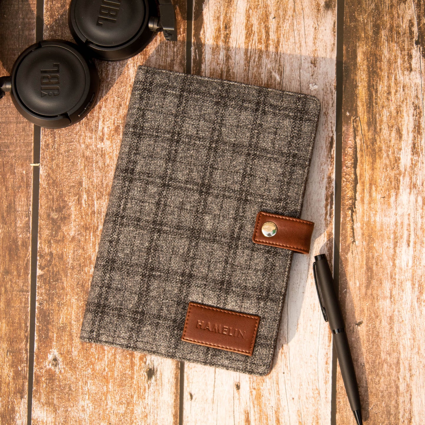 Tweed Journal (Grey Overcheck Twill) - FINAL SALE