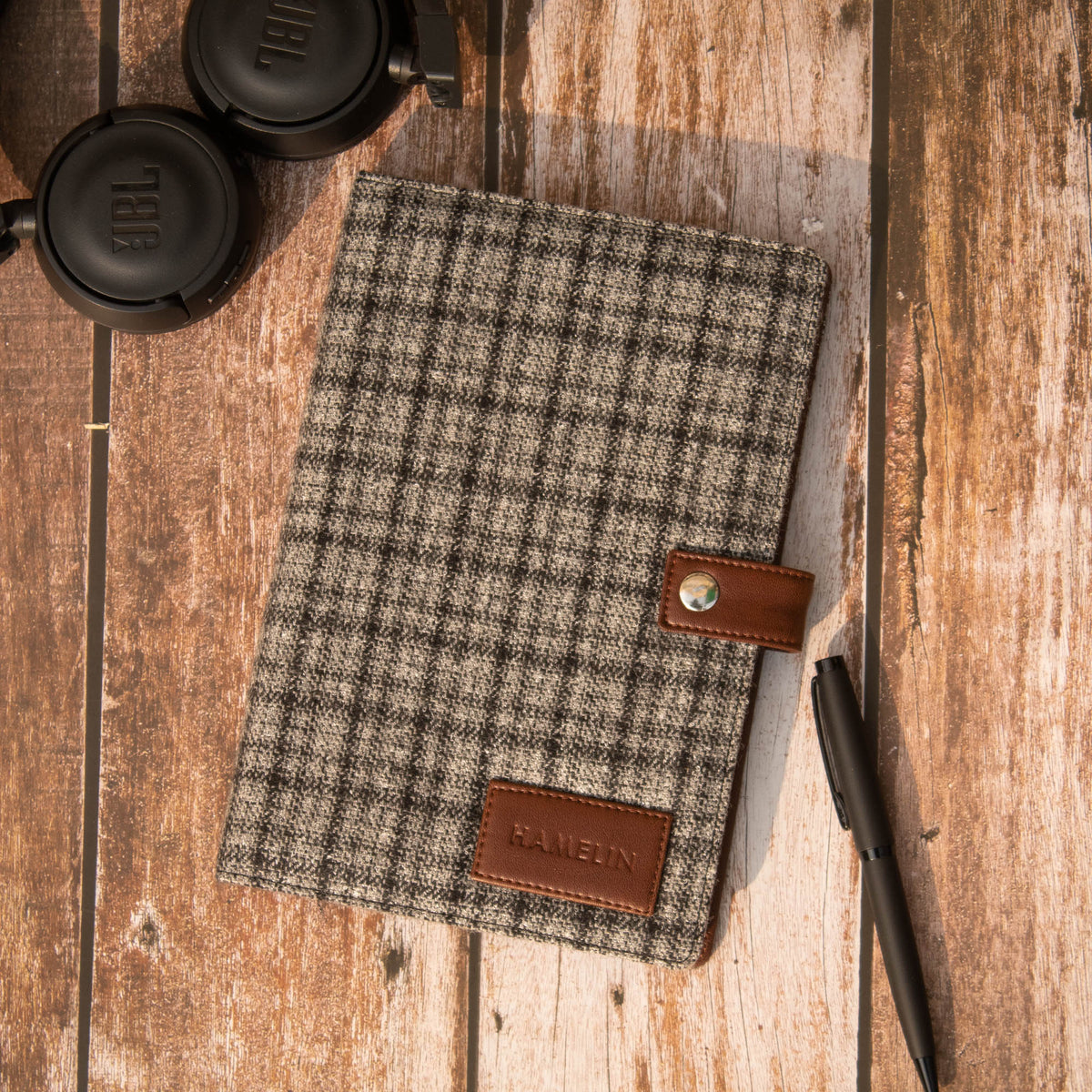 Scottish Combo - Tweed laptop bag, Tweed undated journal (Unisex)