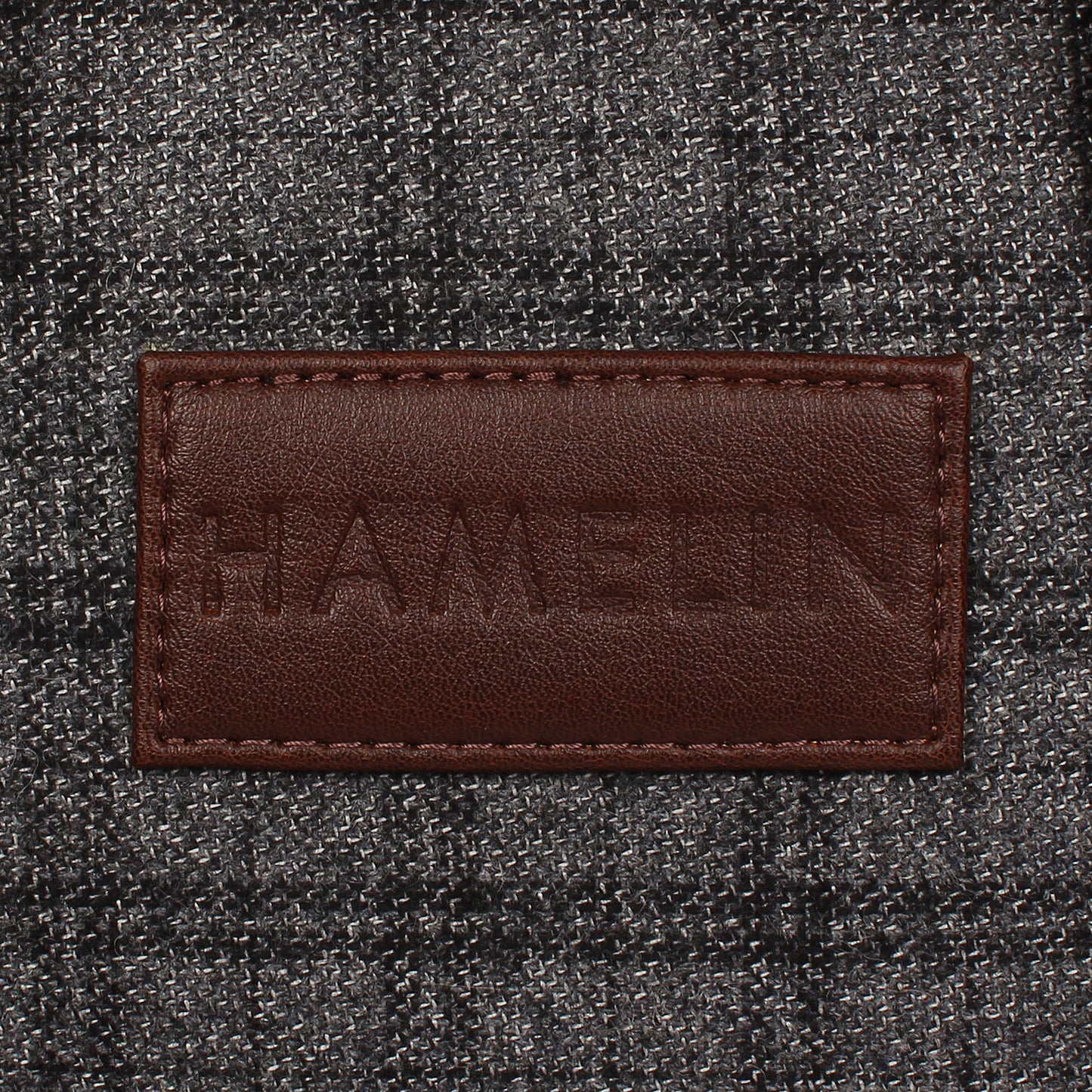 Grey Overcheck Twill - Tweed and Vegan Leather Laptop Bag