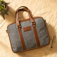 Classic Laptop Bag (Gray Herringbone)