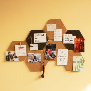 Beehive Cork Pinboard (Set of 7 - Natural/ Black)