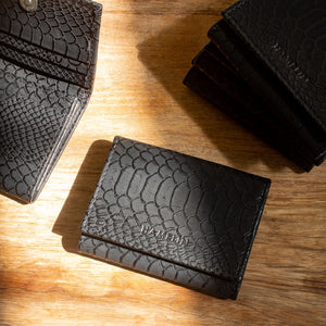 Mega Card Wallet - Black Croc